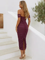 Off-The-Shoulder Sleeveless Midi Dress