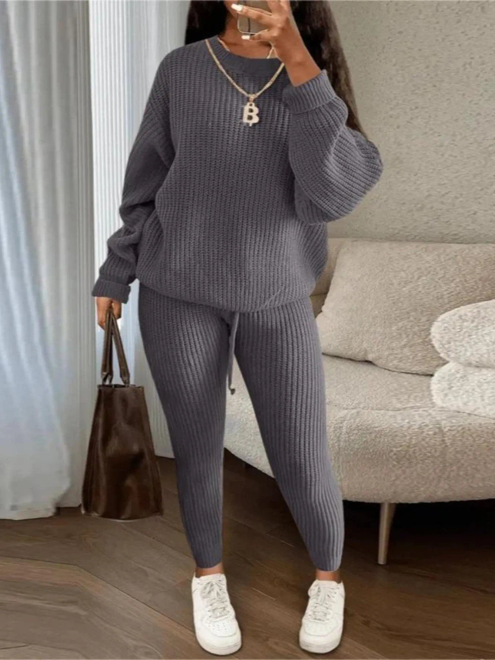 Cozy Knit Sweater Pants Set