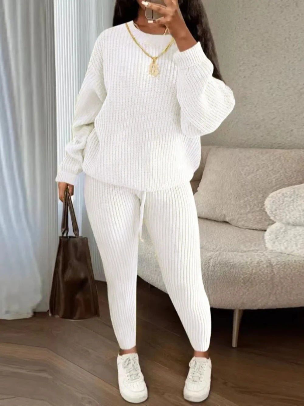 Cozy Knit Sweater Pants Set