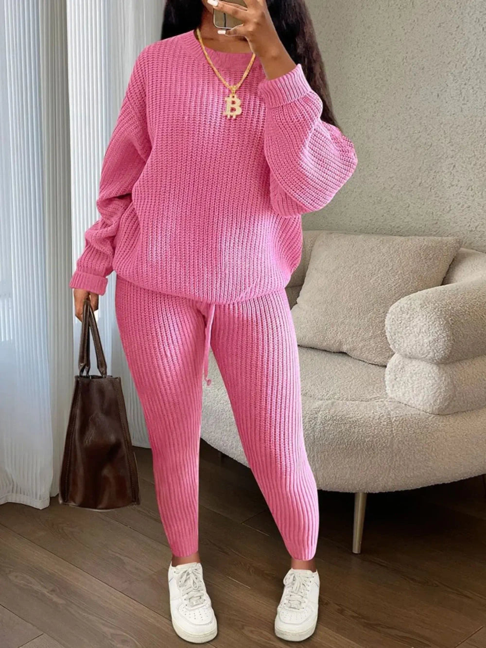 Cozy Knit Sweater Pants Set