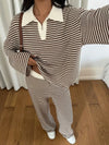 Striped Two Piece Loungewear Set