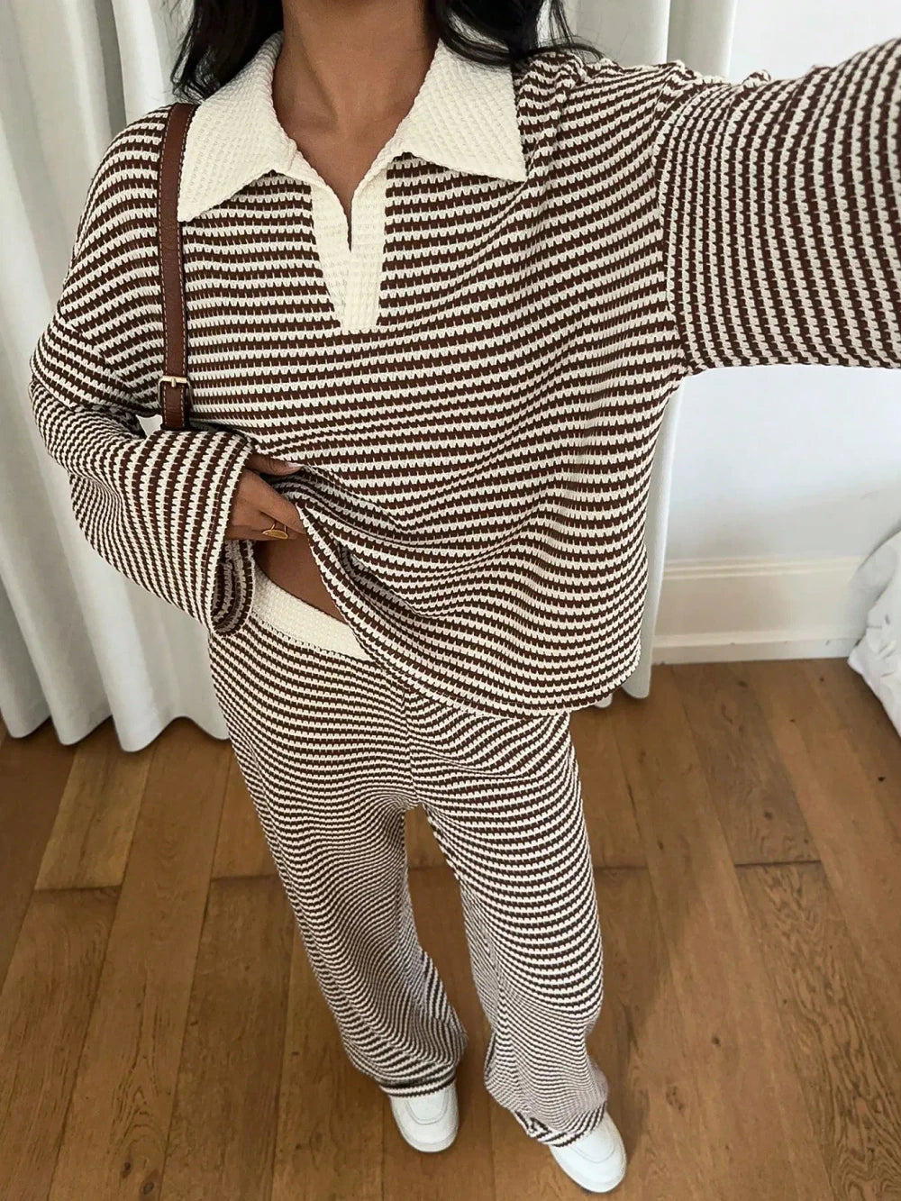 Striped Two Piece Loungewear Set