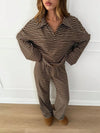 Striped Two Piece Loungewear Set