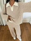 Striped Two Piece Loungewear Set