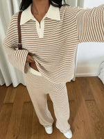 Striped Two Piece Loungewear Set