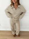 Striped Two Piece Loungewear Set
