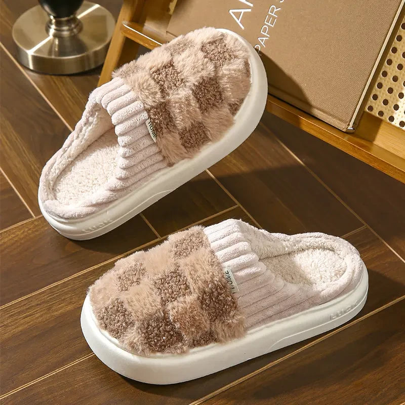 Fluffy Cashmere House Slippers