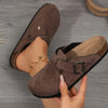 Suede Cork Footbed Slippers