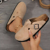 Suede Cork Footbed Slippers
