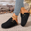 Suede Cork Footbed Slippers
