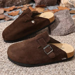 Suede Cork Footbed Slippers