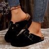 Suede Cork Footbed Slippers