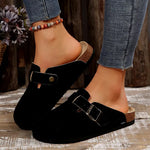 Suede Cork Footbed Slippers