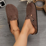 Suede Cork Footbed Slippers