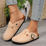 Suede Cork Footbed Slippers