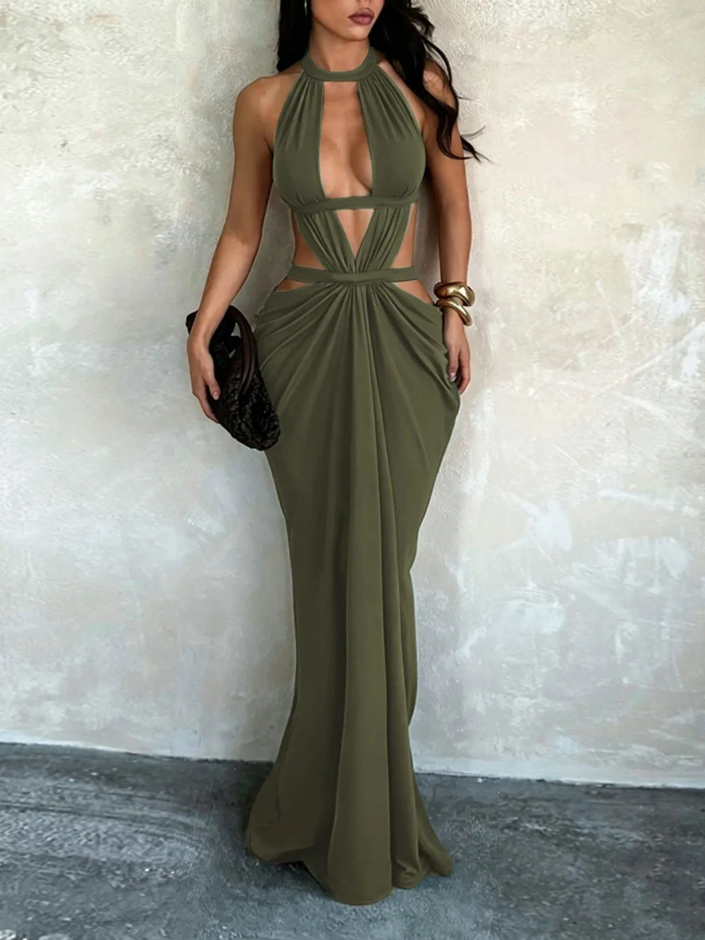 Shimmering Ribbon Cutout Dress
