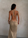 Shimmering Ribbon Cutout Dress