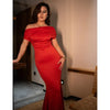 Sleeveless Off Shoulder Bodycon Evening Dress