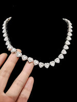 Heart Chain Necklace Bracelet Set