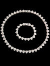 Heart Chain Necklace Bracelet Set