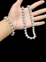 Heart Chain Necklace Bracelet Set