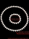 Heart Chain Necklace Bracelet Set