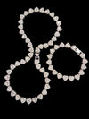 Heart Chain Necklace Bracelet Set