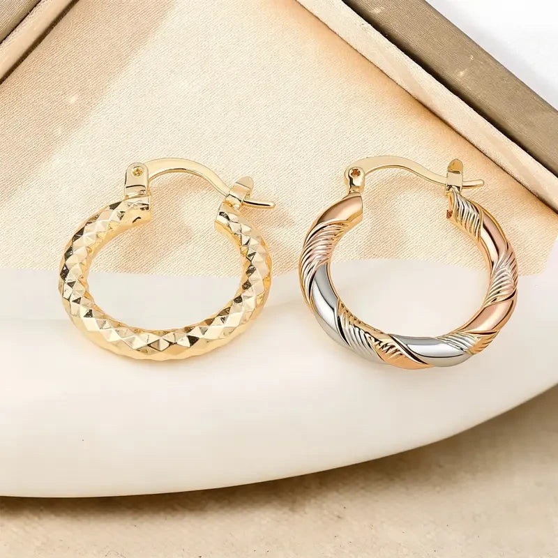 Minimalist Gold Twisted Hoop Earrings
