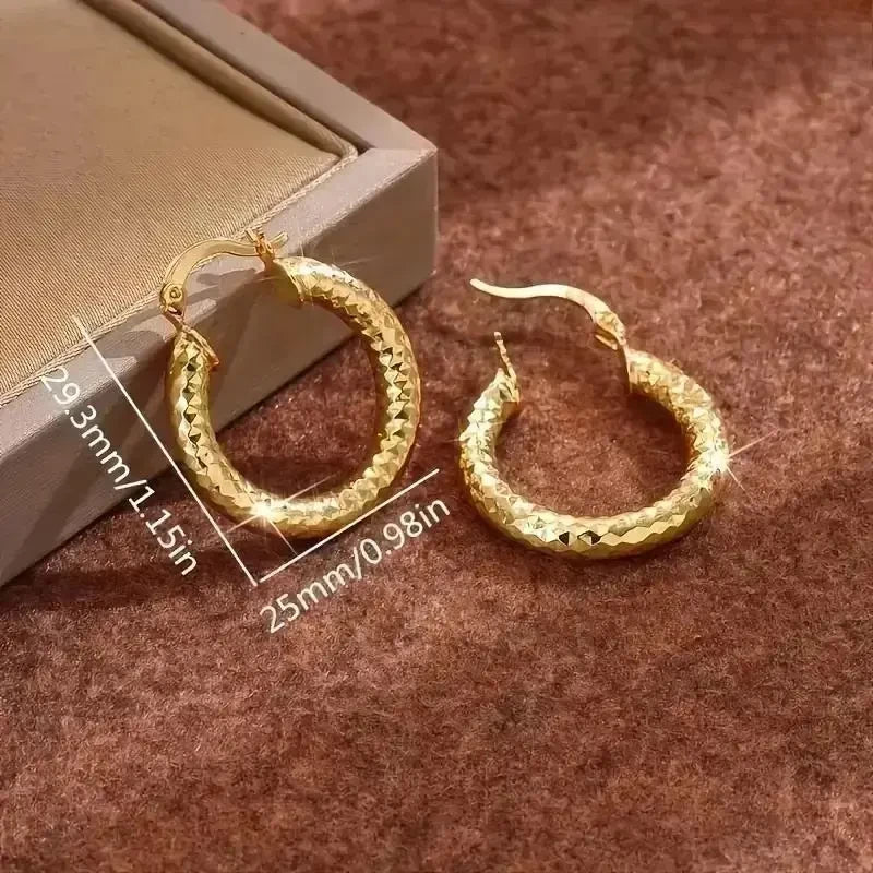 Minimalist Gold Twisted Hoop Earrings