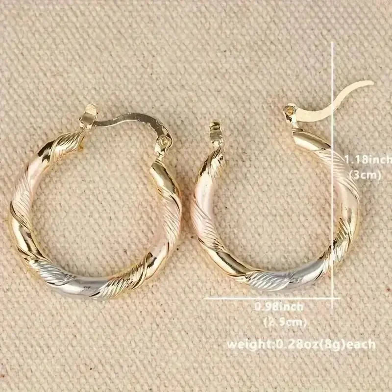 Minimalist Gold Twisted Hoop Earrings
