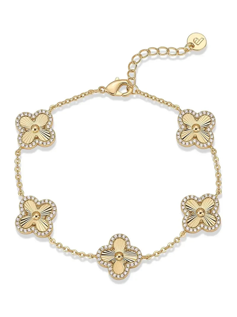 Gold Plated Clover Bracelet