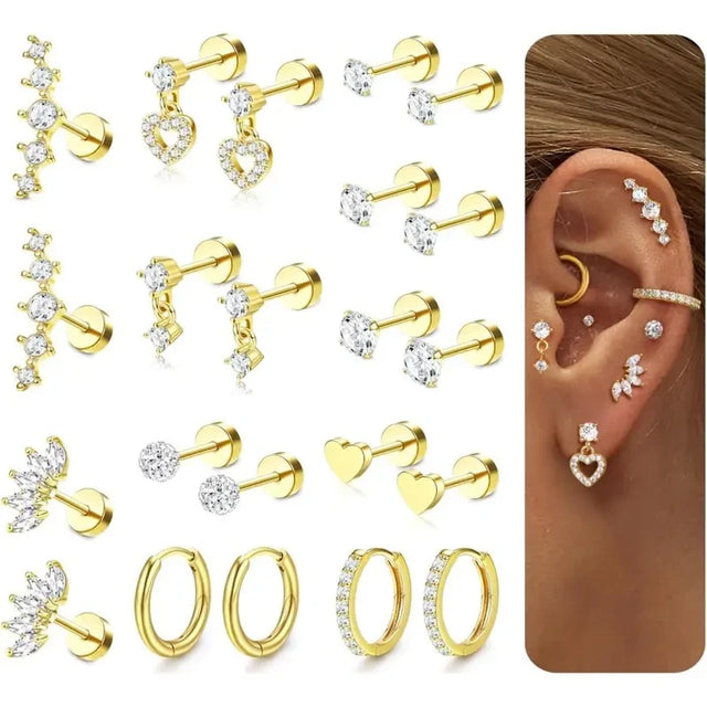 Flat Back Earring Stack