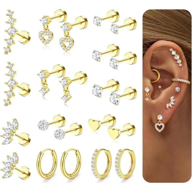 Flat Back Earring Stack