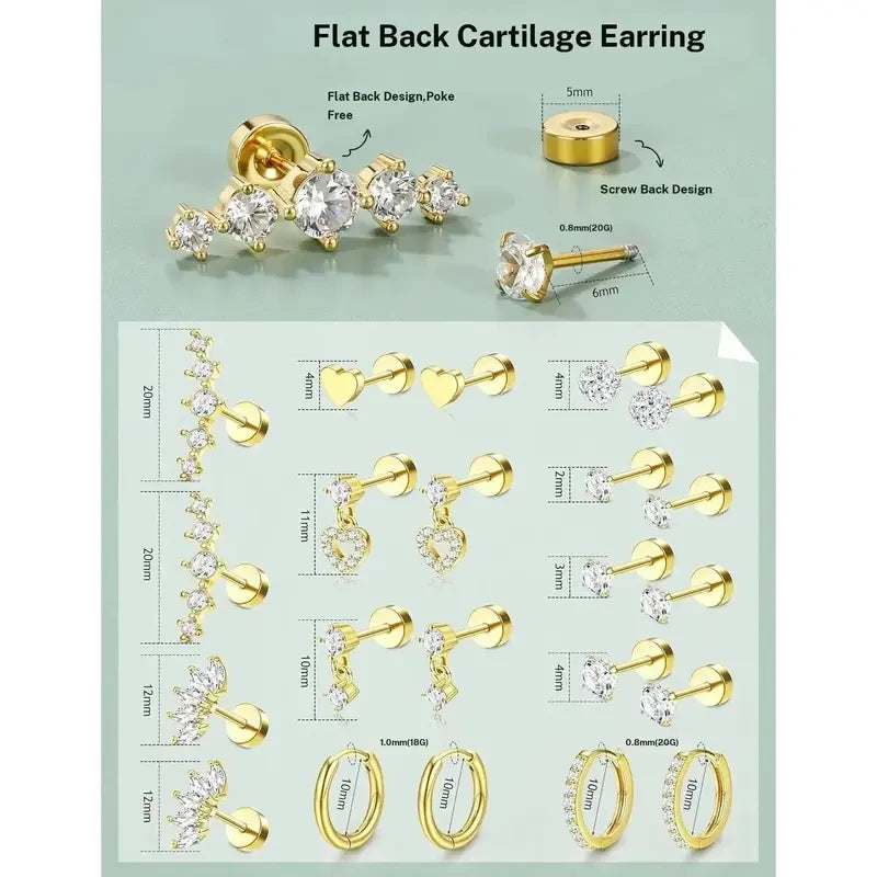 Flat Back Earring Stack